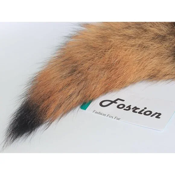 🆕Women Brown Fluffy Real Fox Tail Fur Keychain Pendant Cosplay Stylish Handbag - Picture 5 of 9